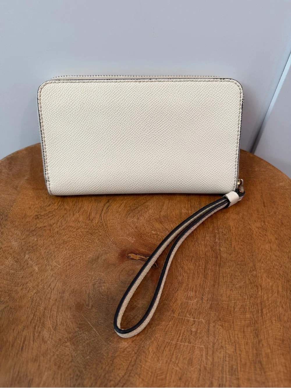Coach Ivory Leather Zip-Around Wallet
